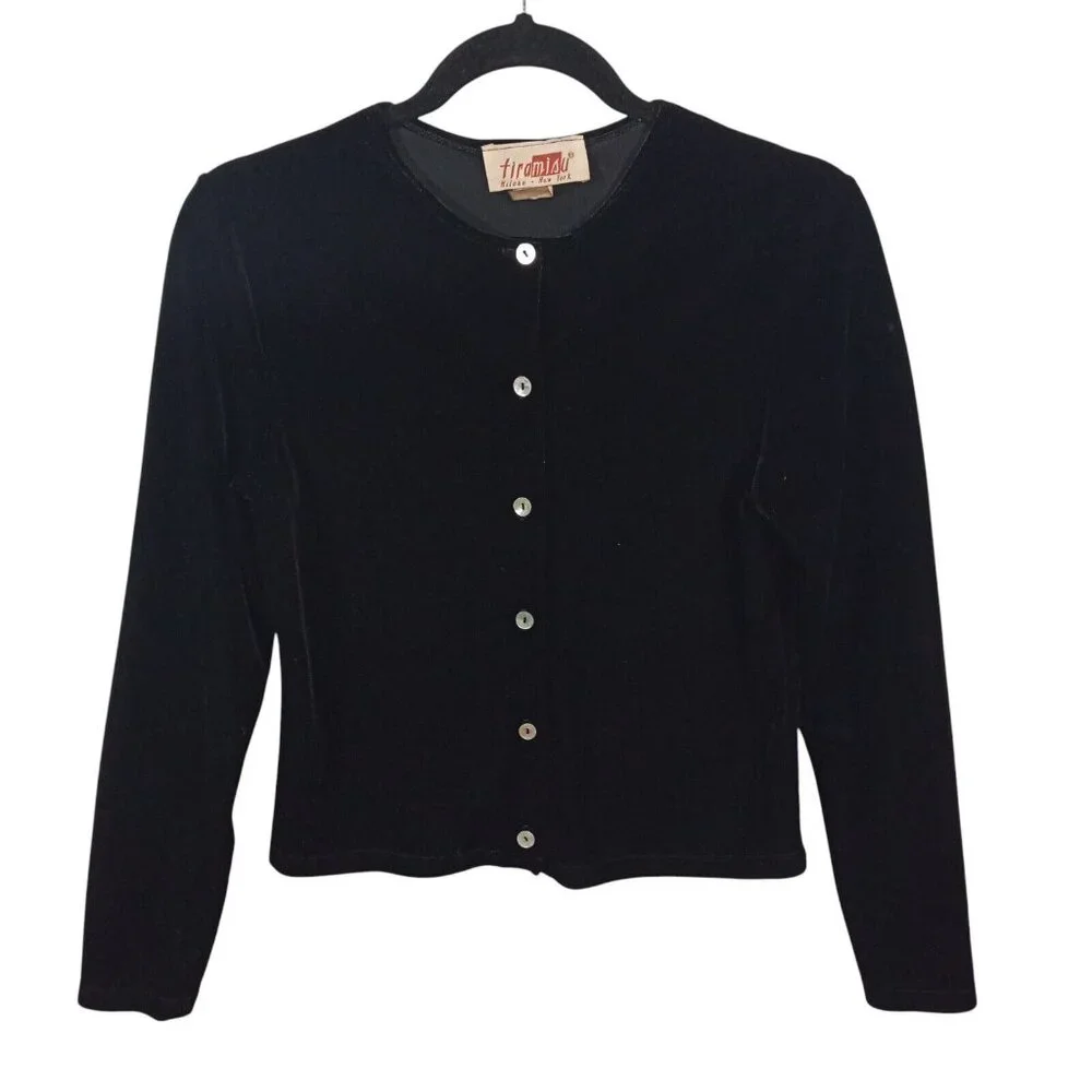 Tiramisu Sweater Womens Small Petite Cardigan Stretch Capsule Classic Retro